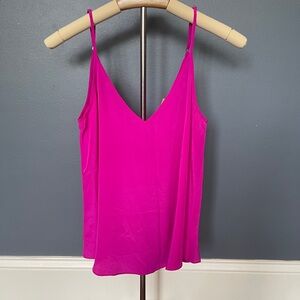 Rory Beca fuchsia spaghetti strap silk tank